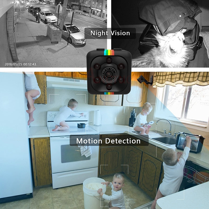 Mini Câmera Visão Noturna - Câmera Espião - HD 1080P Sensor Night Vision - Discreta e Pequena
